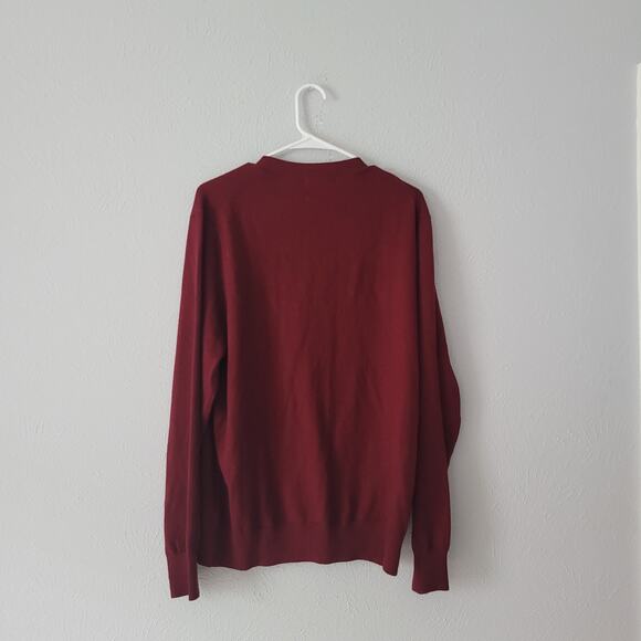 Kallispin wool cashmere blend button up long sleeve  Maroon Cardigan size large - Picture 3 of 8